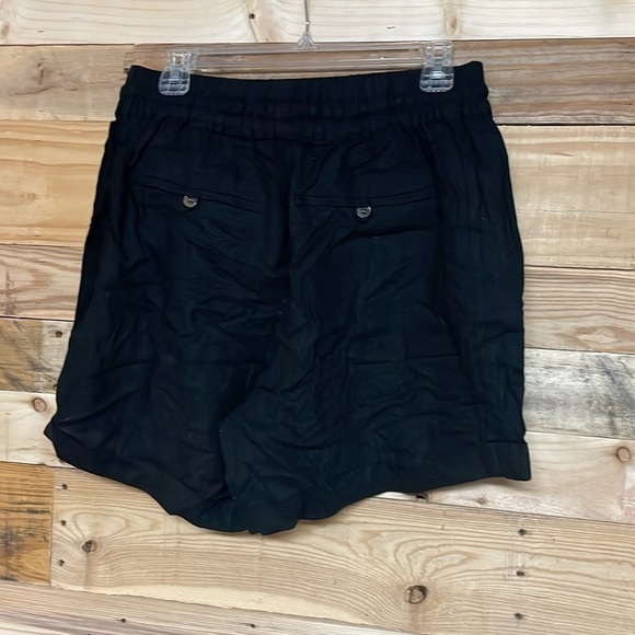 Zenana size XL black elastic high rise waist 5” linen shorts with pockets - Picture 7 of 10